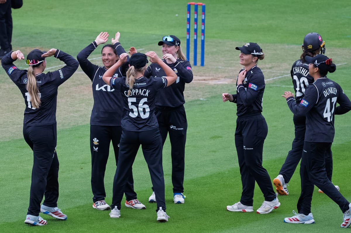 Surrey Women celebrate against Somerset