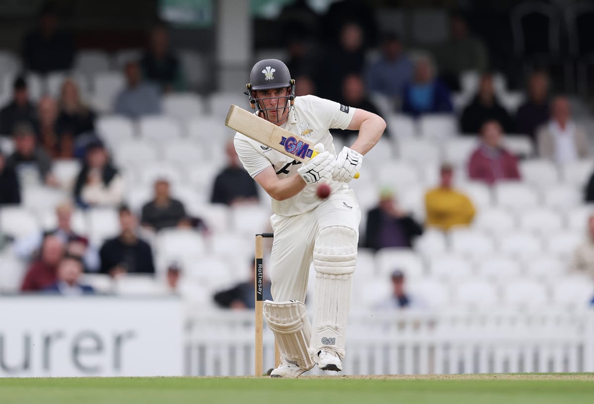 LONDON, ENGLAND - SEPTEMBER 18: Dan Lawrence of Surrey bats during Day Four of the Rothesay County Championship match between Surrey v Nottinghamshire at The Kia Oval on September 18, 2025 in London, England. (Photo by Alex Davidson/Getty Images for Surrey CCC)