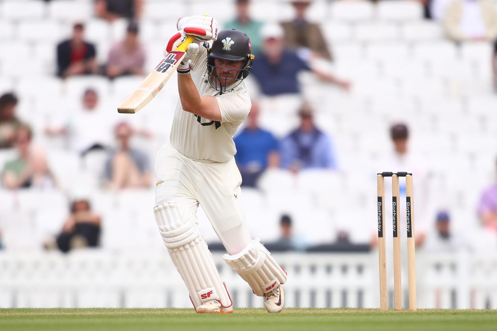 LONDON, ENGLAND - APRIL 27: Rory Burns of Surrey during the Rothesay County Championship match between Surrey and Somerset at The Kia Oval on April 27, 2025 in London, England.  (Photo by Ben Hoskins/Getty Images for Surrey CCC)