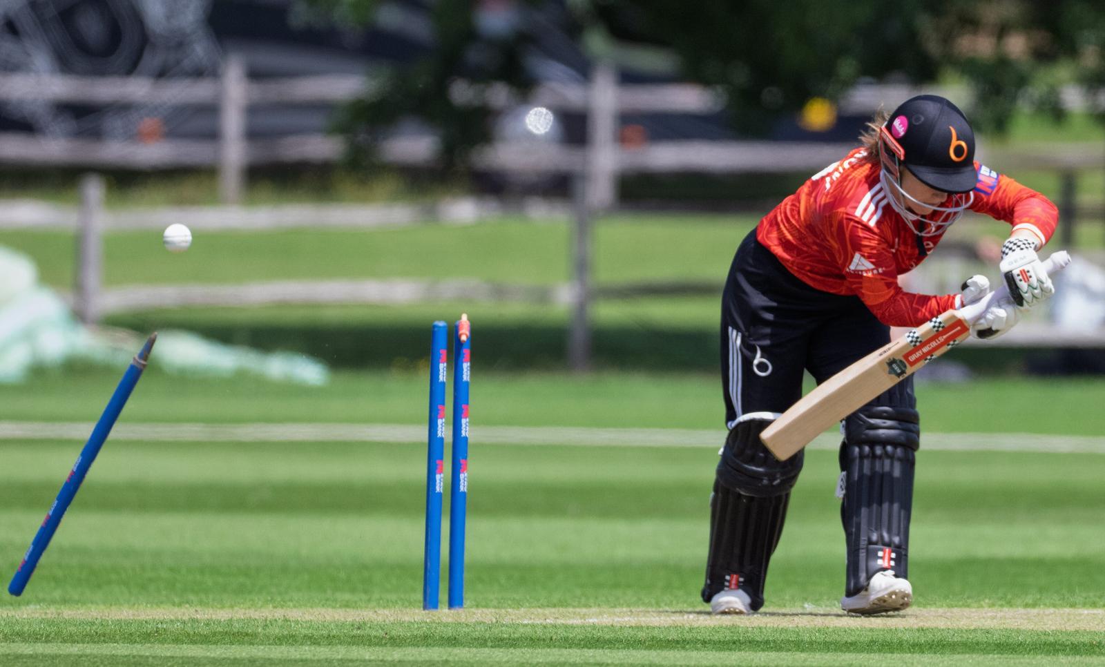 Tammy Beaumont bowled
